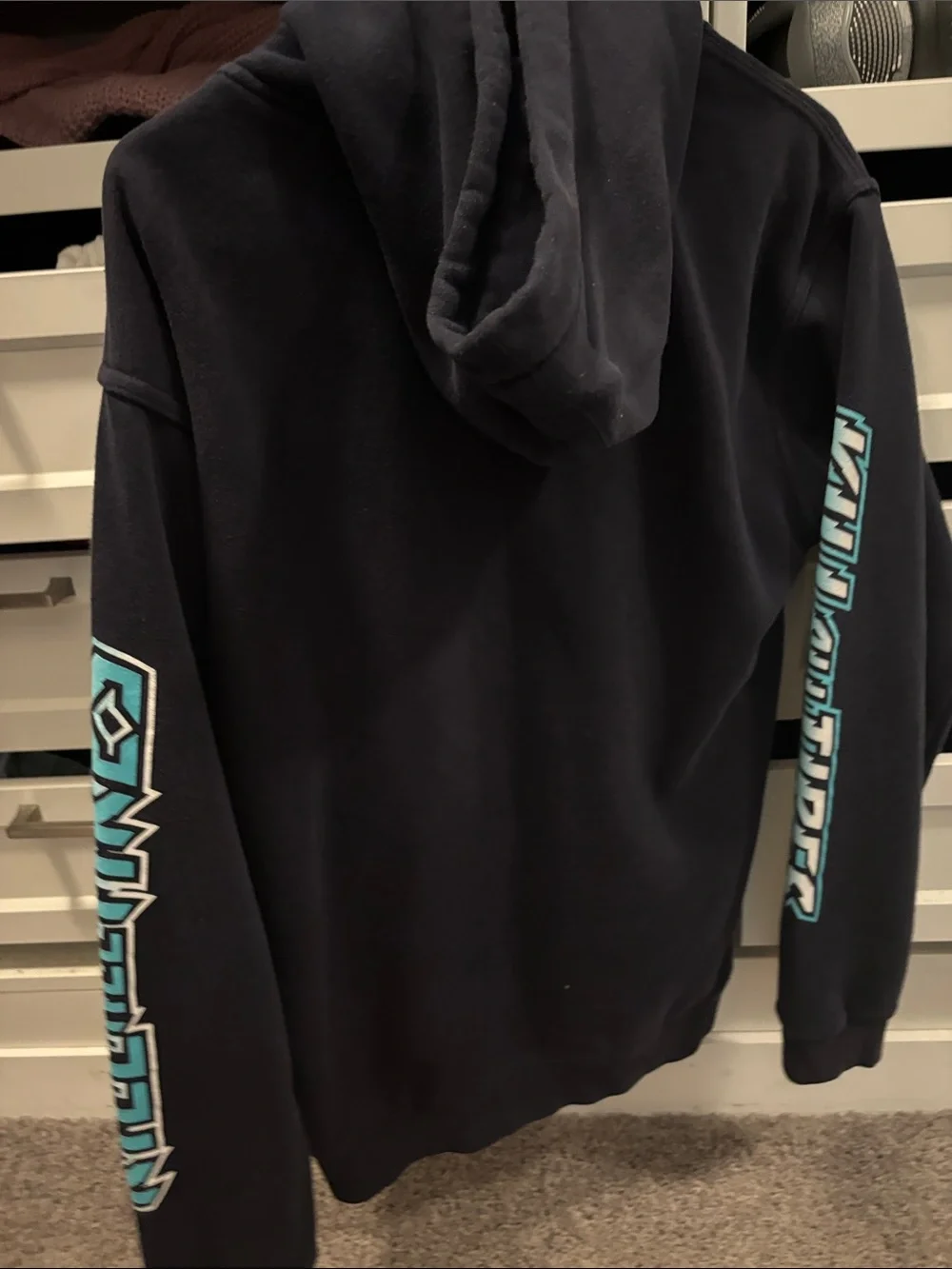 Men’s Black Hoonigan Hoodie with Teal Logo